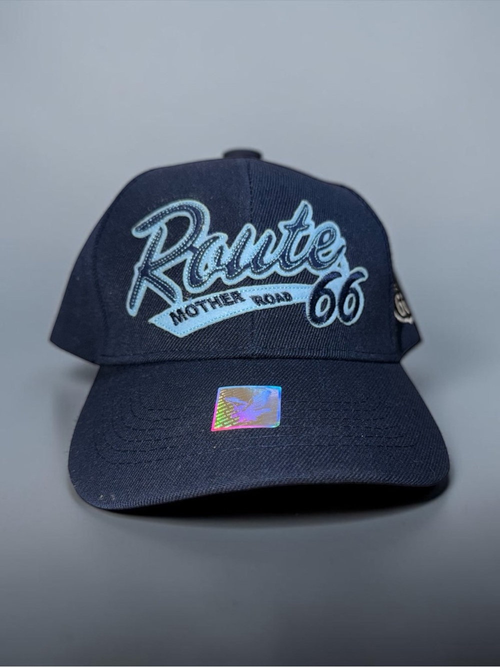 Source Unknown Navy Baseball Cap with Light Blue "Route 66" Patch